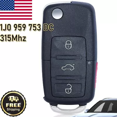 Flip Remote Key Fob 3+1 4 Button HL0 1J0 959 753 DC NBG92596263 For Volkswagen • $18.95