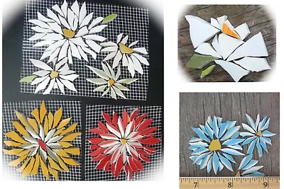 Broken China Mosaic Tiles Daisy Rose Aster Flower SIZE / COLOR Variations 3   • $7.95