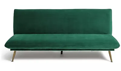 Habitat Matteo Velvet 2 Seater Sofa Bed - Green • £299