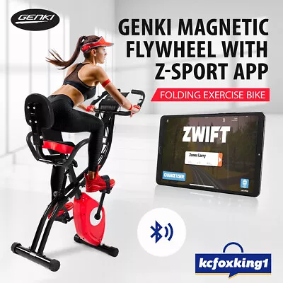 Genki Folding Exercise Bike Magnetic Upright Recumbent Home Fitness Gym W/APP • $219.55