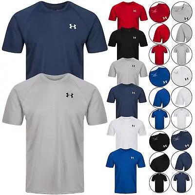 New Mens Under Armour T Shirt Short Sleeve Crew Neck HeatGear Sports Breathable • £11.99