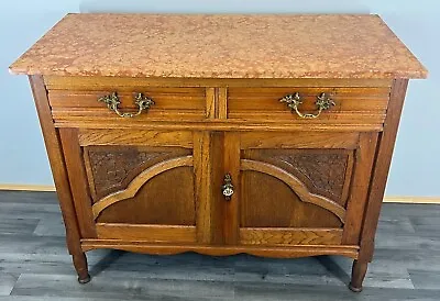 French Antique Marble  Topped Chest Of Drawers / Sideboard (LOT 2747) • £349