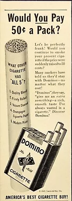 Larus & Bro. Domino Cigarettes Vintage Print Ad 1942 • $6.86