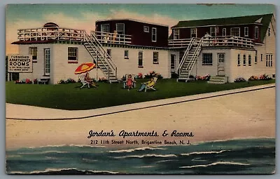 $33.98 • Buy Postcard Brigantine Beach NJ C1940s Jordans Apartments  & Rooms Defunct