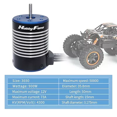 3650 4300KV Brushless Motor+60A ESC Combo Set For 1/10 Scale RC Car ⚡✌ • $41.39