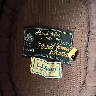 Vintage 1960s LL Bean Brown David Hanna Irish Tweed Wool Bucket Hat 7 3/4 L 60s • $50