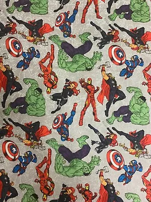 Marvel Avengers The Hulk Superhero  100% Cotton Fabric Camelot By Half Metre • £4.50