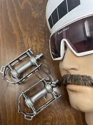$225.65 • Buy Vintage Classic Campagnolo Nuovo Record  Silver  Pedal  Set With Loop Straps
