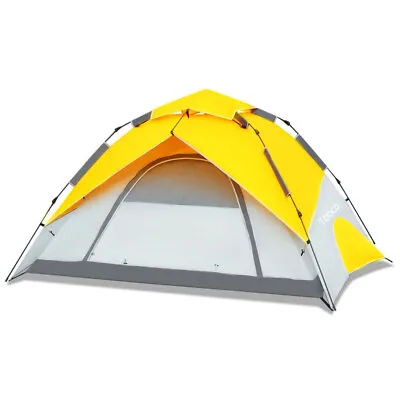 4 Person Pop Up Camping Tent With Carrying Bag - Yellow • $45.99