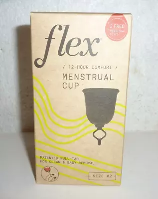 FLEX Reusable Menstrual Cup 12 Hr COMFORT-W/2 DISPOSABLE DISCS Size 02 • $13.99