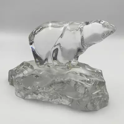 Hadeland Sculpture Willy Johansson Crystal Polar Bear On Ice Sculpture • $99.99