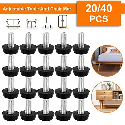 M8 Adjustable Leveling Glide Feet Furniture Table Chair Legs Pad Mat Heavy Duty • $9.48