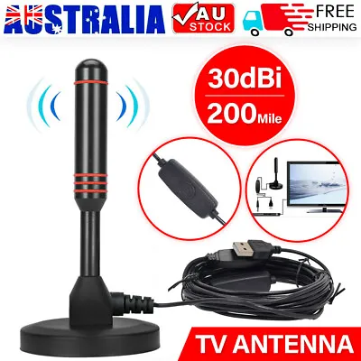 TV Antenna Digital 300 Mile Range HDTV Amplifier Signal Booster Indoor Outdoor • $13.95