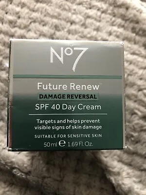 No7 Future Renew Damage Reversal SPF40 Day Cream - 50ml New Free Postage • £15.39