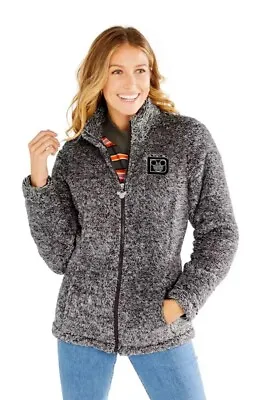 Disney Parks Mickey Mouse Fleece Sherpa  Zip Up Jacket  D Logo Gray Adult XL NEW • $39.95