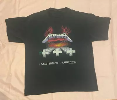 Vintage METALLICA T-Shirt Master Of Puppets 1994 Black Tag Double Stitch Size ? • $15.50