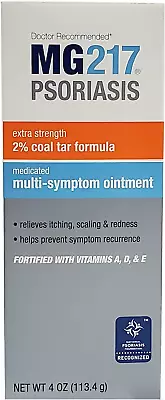 MG217 Multi Symptom Relief 2% Coal Tar Medicated Psoriasis Ointment Oz Jar 4 Oz • $13.46