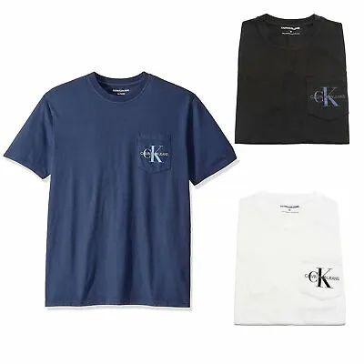 NEW Calvin Klein Mens Short Sleeve Garment Dyed Monogram Pocket T-Shirt • $35.51
