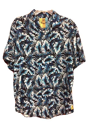 Mint L Margaritaville Hawaiian Shirt Loud Blue Palms 100% Rayon • $9.95