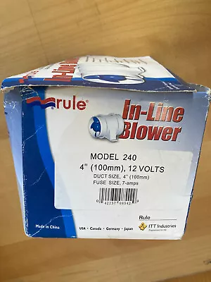 $42.25 • Buy Rule 240 Inline 4  Bilge Blower 12V DC Fan Inlet Oulet Marine Boat Ventilation