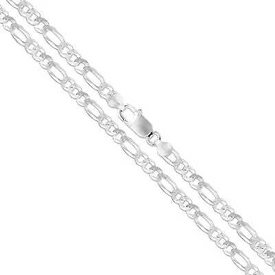 22  Necklace Sterling Silver Men's Figaro Chain Pure 925 Italy New USA Wholesale • $30.59