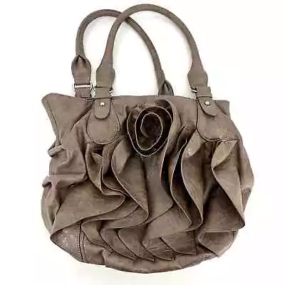 Melie Bianco Faux Leather Vegan Purse Flower Embellished  • $25