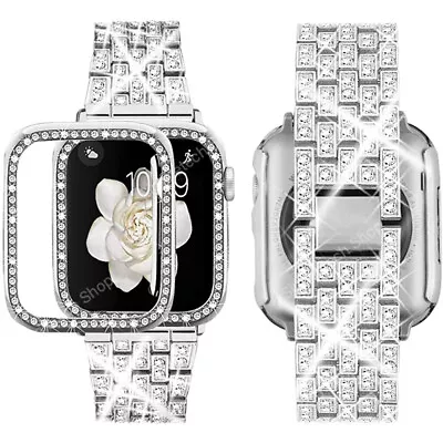 $19.69 • Buy  Women Diamond Jewelry Metal Strap For Apple Watch Band 38/40/41/42/44/45mm