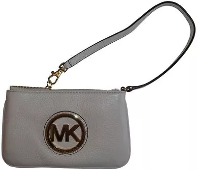 New-michael Kors Fulton Vanilla White Pebbled Leather Wristletclutchwallet  • $119.99