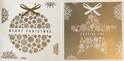 PACK OF 12 CHARITY CHRISTMAS CARDS ~ Diamanté Bauble & Star ~ Pls See Photos • £3.95