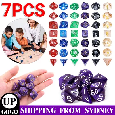 7pcs Polyhedral Dice Acrylic Set For DND RPG MTG Dungeons Dragons Game Party AU • $5.45