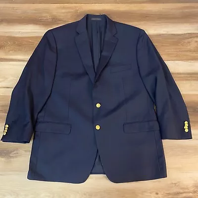 Lauren Ralph Lauren Blazer Mens 44R Wool Navy Blue Jacket Gold Crest Buttons • $56.95