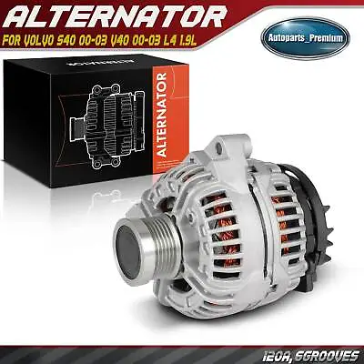 Alternator For Volvo	S40 00-03 V40 00-03 L4 1.9L 120 A/12 V CCW 6-Groove Pulley • $117.99
