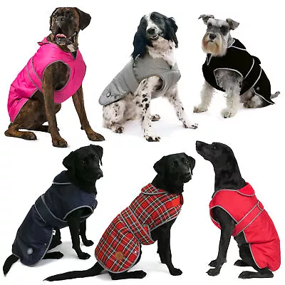 Ancol Muddy Paws Dog Coats Stormguard Fleece Quilted Waterproof Reflective HiVis • £16.99