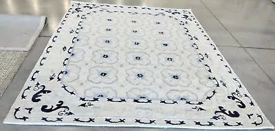 IVORY / BLUE 8' X 10' Back Stain Rug Reduced Price 1172748466 BEL154A-8 • $268