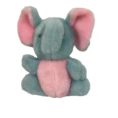 B And E Sales Co Elephant Wind Up Musical Stuffed Animal Toy Blue Pink Carnival • $15.79