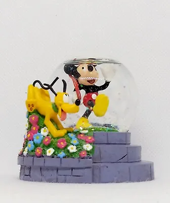 Disney Mickey Mouse And Pluto Mini Snow Globe Old Disney Store Exclusive Rare • $22.95