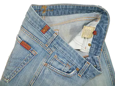 7 For All Mankind A Pocket USA Made Denim Blue Jeans Tag 27 Measured Size 27x32 • $24.84