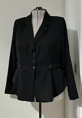 City Chic Size L 20 Black Blazer Jacket Work Workwear Evening • $45