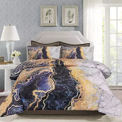 Queen Size Comforter Sets - Marble Comforter SetGray ComforterQueen Grey Comfo • £47.22