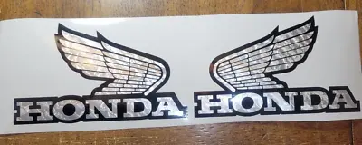 Vintage Style Honda Logo 4 X6  Silver Leaf Decal Custom • $11.50