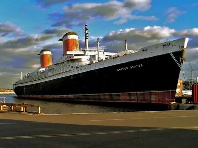 SS UNITED STATES Dock Side - Flagship Of US Lines • $14.95
