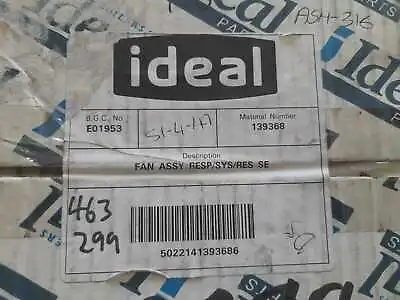 Ideal 139368 Fan Assembly Resp/sys/res Se • £40