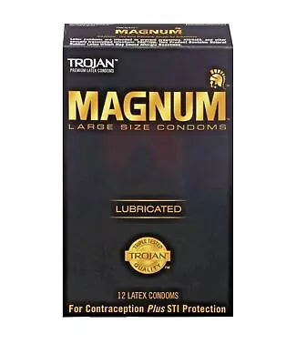 NEW SEALED Trojan Magnum Large Size Lubricated Condoms - 12 Count EXP: 09/2025 • $9.99