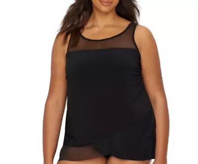 Miraclesuit Mirage Tankini Top Black Plus Size 16W 2194 • $63