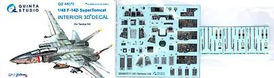 Quinta Studios 1/48 F-14D SUPER TOMCAT DECAL COLORED INTERIOR SET Tamiya Kit • $29.99