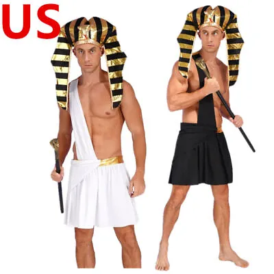 US Men's Toga Costume Ancient Greek Caesar Roman Halloween Cosplay Fancy Dress • $10.11