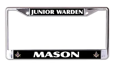 Junior Warden Mason Chrome License Plate Frame • $22.99