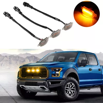 Raptor Style LED Front Grill Running Amber Lights Kit For Chevy Silverado 1500 • $18.98