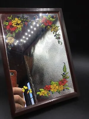 Vtg 1970s Yaps Music Box Tabletop Mirror Floral Plays Love Story Hong Kong 6.5  • $20