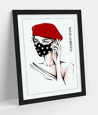 Modern Woman Fashion Illustration -framed Wall Art Picture Poster Print Decor • £37.99